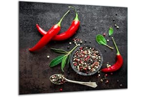 TMK ARTDEKO TMK Plaque de protection en verre pour cuisinière électrique à induction - 60 x 52 cm - Protection anti-éclaboussures - Planche à découper en granit