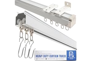JOS & HAZ Ceiling Curtain Track Set | 3ft-9.8ft / 3 Meter | Ceiling Track for Curtains-Room Divider | Ceiling Mounted Curtain Track For Privacy | Living Room Curtain Rail | Shower-Ceiling Rail System