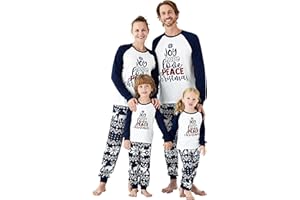 PATPAT Family Matching Christmas Pajamas Tree Snowflake and Letters Print Sleepwear Long-sleeve Pajamas Sets Family Xmas Outfits