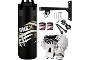 ONEX Kids Boxing Punch Bag Target Punching Training Bags Kickboxing Muay Thai Wall Bracket Filled Set Kids Punching Gloves MMA Martial Arts 2FT Junior Boxing Set