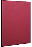 Clairefontaine791422C Collection Age Bag A Stitched Notebook With Red Canvas Back - A4 21x29,7 cm - 192 Small Square Pages - White Paper 90 g - Glossy Card Cover Grain Leather