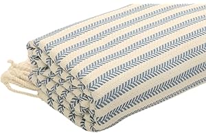 DenoDoa Ręcznik hammam w paski, 100 x 180 cm, dla kobiet i mężczyzn, ręcznik kąpielowy, do sauny, 100% bawełna, lekki i chłonny, orientalny ręcznik kąpielowy (niebieski)