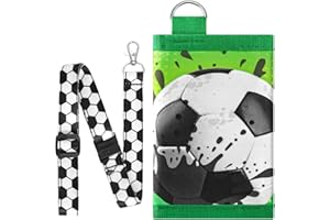 WAWSAM Portefeuille pour Enfants Portefeuille de Football pour Garçons avec lanière Porte-Monnaie de Football Portefeuilles de Rangement à Fermeture éclair Compact à Trois Volets Porte-Monnaie