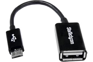 StarTech.com Câble adaptateur Micro USB vers USB Host OTG de 12cm - Adaptateur USB On-The-Go - Mâle / Femelle - Noir (UUSBOTG)