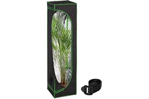 Relaxdays Armario Cultivo Indoor, Carpa Invernadero Interior, Plantas y Hierbas, Opaco, 160 x 40 x 40 cm, Negro y Verde