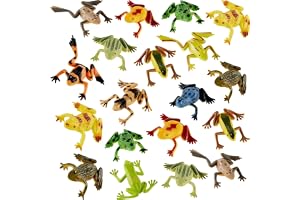 12 Pieces Plastic Frogs Toy Mini, Lifelike Vinyl Frog Figures Set for Kids, Educational Rainforest Animal Collectibles, Party Favors, Crafting, Home Decor