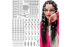 PINKSWAN 90 Stück Dreadlocks Schmuck, Wikinger Haarschmuck Silber, Metall Braids Schmuck, Verstellbar Haarperlen für Zöpfe Hair Accessories Haarringe Cuffs für Männer Frauen Mädchen Jungen Braids Zubehör