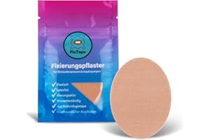 FixTape cinta transpirable para sensor Freestyle Libre 1 & 2 I Parche autoadhesivo cómodo para sensor de glucosa I Amigable con la piel e impermeable en diseños modernos I 7 piezas (Beige)