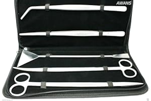 AWANS Aquarium Tools Kit, Aquarium Tank Tool Kits, 5 in 1 Aquarium Kit Tool Accessories Stainless Steel Tweezers Scissor Spatula Multi Functional Aquarium Tank Tool Set for Aquatic Plants Trim Aqua scaling Cleaning
