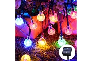 Realky Guirnaldas Luces Exterior Solar, 18M 100 LED Guirnalda Luces Solares, 8 Modos IP65 Impermeable Cadena de Luces Solar Decoración para Jardín, Terraza, Patio, Navidad, Fiesta (Multicolor)