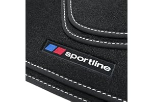 teileplus24 F650-FBA Alfombrillas Sportline Design para BMW X1 E84 2009-2015 Costuras Decorativas