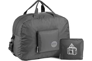 WANDF Cabin Bag 45x36x20 for Easyjet Airlines Underseat Travel Bag Holdall Bag Carry on Hand Luggage Weekend Bag for Women and Men (Grey 20L with Should Strap)