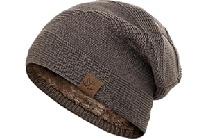 Vlazom Gorro de Lana Tejido para Hombre y Mujer - Gorro Cálido con Borde Doblado