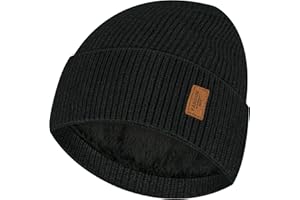 BAVATEE Bonnet Homme Hiver, Doux Élastique Chapeau Homme Femmes, Chaud Bonnets Homme Garcon avec Doublure Épais pour Hommes et Femmes