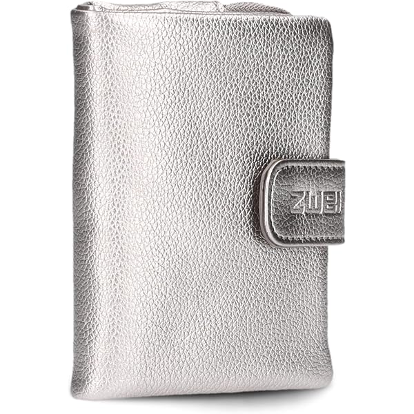 Portefeuille Femme Cuir Véritable Long Modamoda De - Argent Métallisé Format Long