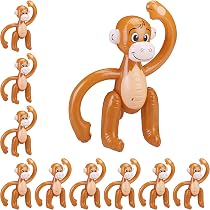 Aufblasbarer Affe 68 Cm – Deko Für Dschungel-Party, Poolparty Oder Luau | Mit Aufhängebändel