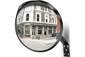 Angooni Miroir de sécurité 40 cm, Miroir convexe, Miroir de circulation convexe pour le garage et l'entrée, Assistant de stationnement (Supporte l'intérieur et l'extérieur)