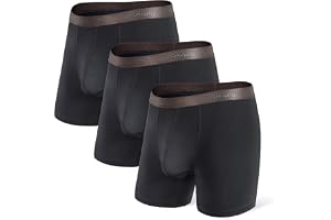 Separatec 7-pack boxershorts för män, flerfärgade andningsbara mjuka bomullsunderkläder för män med dubbel förvaringsväska
