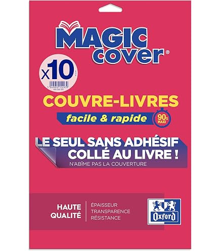 10 Protège-livres Plastique Transparent GORGECRAFT 30x22 Cm - Réglable, étanche, Fermeture Autocollante