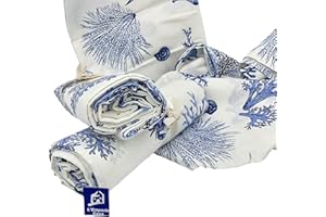 L'EMPORIO CASA Copridivano Telo Arreda tutto Copriletto Coralli - Pesciolini 160X260-260x280-360X280 Lenzuolo Copritutto in Cotone Robusto Granfoulard Copriletto Made Italy (260X280, Coralli)