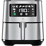 KESSER® XXL 5,5 Liter Heißluftfritteuse Edelstahl | inkl.Brotbackkorb | 1700W Friteuse Fritteuse Airfryer | Touch Display | 8