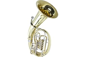 Monzani MZEP-1170L Bb-Bariton, Neusilber-Mundrohr, 4 Ventile, 14.7mm Bohrung, Messing-Korpus, Schallbecher, Klarlack lackiert, inklusive Koffer und Mundstück, 2.7kg Gewicht