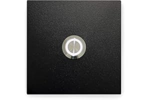 KTC-Home PREMIUM Türklingel Tiefschwarz - LED Drucktaster Weiß - Größe: 8x8cm - RAL 9005- UV & Witterungsbeständig - Pulverbeschichtet