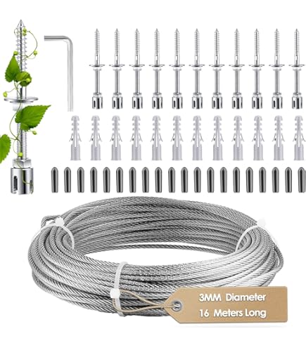 Wand-Drahtspalier Für Kletterpflanzen - Edelstahl Rankgitter Bis 150kg Mit Verstellbarem Abstand