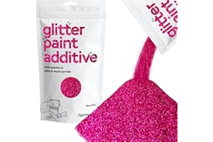 Hemway Glitter Paint Additive 100g / 3.5oz Crystals for Acrylic Emulsion Paint - Interior Wall, Furniture, Ceiling, Wood, Varnish, Matte - Microfine (1/256" 0.004" 0.1mm) - Dark Rose Pink
