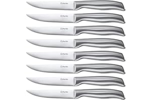 D.Perlla Couteau à Steak, Ensemble de Couteaux à Steak à Lame Droite Extra Tranchante, Couteau à Steak Professionnel à Bord Droit Pour la Table de Cuisine, 23.1 CM