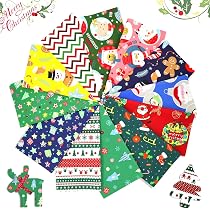 50 Stück Weihnachts-Stoffquadrate – 25x25 Cm, Baumwolle, Für Nähen & Basteln