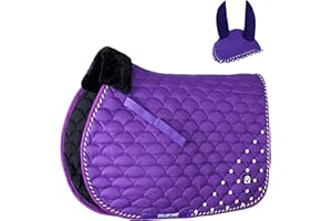 GALLOP SHOP Numnah Jewel Umbrella Style Saddle Pad / Horse Cloth (Purple, Full)