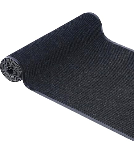 Tapis De Couloir Longueur 3m X 90cm - Gris Rayé - Antidérapant Et Lavable - Pour Entrée Cuisine Bureau - Vendue Au Mètre - 12