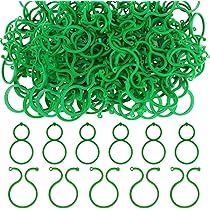 100 Clip Per Piante Da Giardino - Supporto Per Piante Rampicanti, Pomodori, 2x2.6cm, Verde - Foto 10