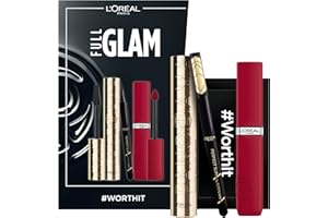 ‎L'OREAL PARIS L'Oréal Paris Make-up Set mit Wimperntusche, Eyeliner und Lippenstift, Volume Million Lashes Mascara (schwarz), Infaillible Matte Resistance (rot), Superliner Perfect Slim (schwarz), 3-teilig
