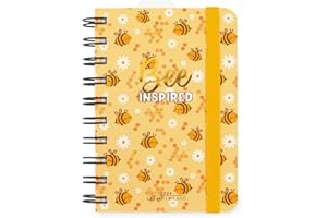 Legami - Agenda Giornaliera Spiralata Small, 12 Mesi, da Gennaio 2024 a Dicembre 2024, Planner pieghevole 2024/2025, Chiusura con Elastico, Taschina finale, Rubrica, 8,5x13 cm, Tema Bee