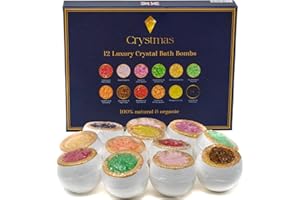 PRIMICITY 12 Luxury Bath Bombs- Bath Bomb Set- Spiritual Gifts - Bath Bombs for Women Gifts - Crystal Gifts - Bath Sets for Women Gifts - Bath Gift Sets for Women - UK Seller