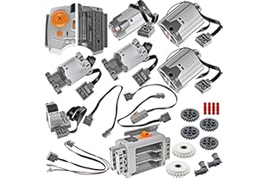 Habow 20Pcs Power-Function Technic-Parts Kit M/L/XL Motore IR Telecomando AA-Battery-Box-8881 IR Ricevitore Prolunga Filo Cavo luce Interruttore di controllo Compatibile con Lego-Motor-Kit.
