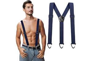 Kiiwah Ukryte szelki dla mężczyzn pod ubraniem z 3 szlufkami zatrzaskowymi, regulowane szelki do spodni (szerokość 3,8 cm)