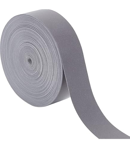 D DOLITY Argento Striscia di Nastro Riflettente per la Sicurezza Cucire Il Tessuto Verde Synth Calce 3M