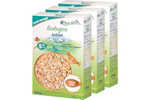Baby Porridge FLEUR ALPINE|Set di 3 Baby Cereali all'Avena Biologici - Porridge per Deliziose Colazioni|Porridge nutriente senza glutine 4+ mesi senza zuccheri aggiunti|Porzioni 3x7