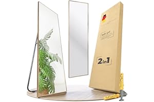 ‎JOULISE JOULISE Standspiegel & Wandspiegel mit Rahmen - dekorative Wandspiegel groß - Wandspiegel Ganzkörperspiegel - Full Body Mirror - Spiegel zum hinstellen - Spiegel Standspiegel