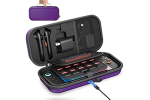 AUARTE [Charge à l'intérieur] Étui pour Nintendo Switch 2/OLED/Original, Grand Étui Rigide pour Adaptateur et Joypad Rangement, Sac de Voyage Coques pour Switch Console avec 22 Fentes pour Cartes de Jeu