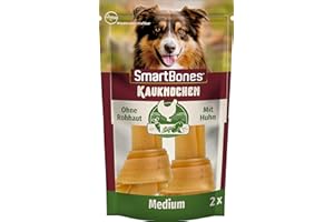 SmartBones Kauknochen Medium - Kausnack mit Huhn für mittelgroße Hunde, Knochen mit weicher Textur, ohne Rohhaut, 2 Stück