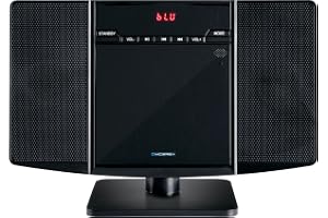 McGrey MCD-60 Vertikalt stereosystem med CD/MP3, 5 mm, CDRW-spelare | CD/MP3-spelare, USB-plats, Bluetooth® och FM/AM-radio, extremt platt och utrymmesbesparande design, 5 mm), 8 x 34, 9 x 13
