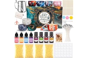 BGIUSQF Kit Bougie à Faire Soi-Même Adulte, Fabrication de Bougie Parfumée, Contient Cire D'abeille, Pot, Essence Colorante, Parfum, pour Débutants