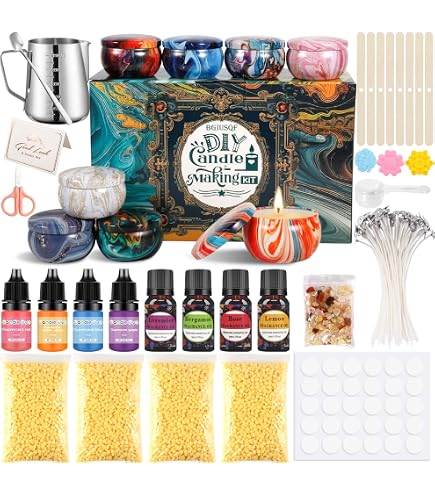 NEMMXUB Kit de Fabrication de Bougies de Cire Bricolage,DIY Bougies