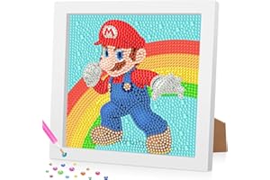 DAISEN ART Diamond Painting Kinder with Frame,5D Diamond Painting Set,Diamont Painting Children Kits,Gem Arts Craft for Home Wall Decor 18 * 18cm