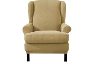 EBETA Jacquard Funda de Sillón Funda Orejero elástica, Funda Cubre Sillón Relax 1 Plaza, Funda Cojín Independiente (Amarillo)