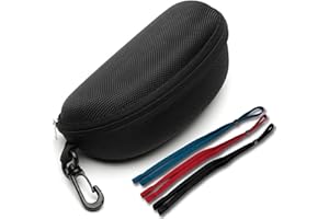 DYNAMOLL Pack Funda para Gafas + 3 Correas para Gafas, Funda Gafas, Funda de Gafas de Sol, Estuche para Gafas, Funda para Gafas de Sol Lectura + Correas para Gafas Ajustables Antideslizante, Condones Gafas